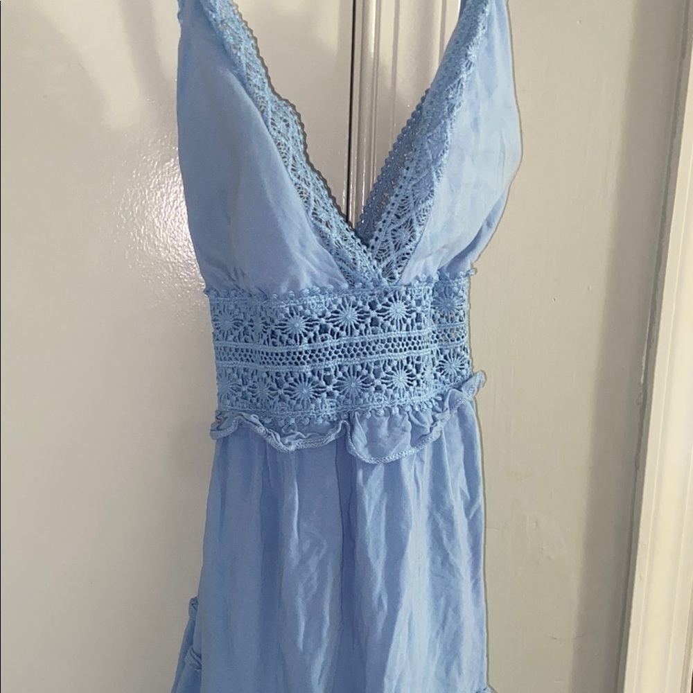 Rue21 Blue Lace Chemise with V-Neck and Empire Waist